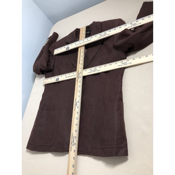 Giorgio Saint’ Angelo Women Jacket 8 Mob Wife 3 Button Front Office Siren Lapel - Picture 8 of 10